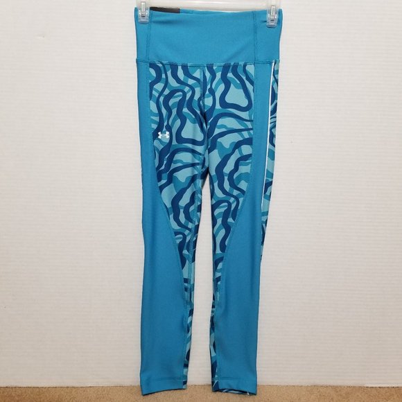 Under Armour leggings XS NWT HeatGear Printed Compression High Rise Ankle Crop - Picture 1 of 15